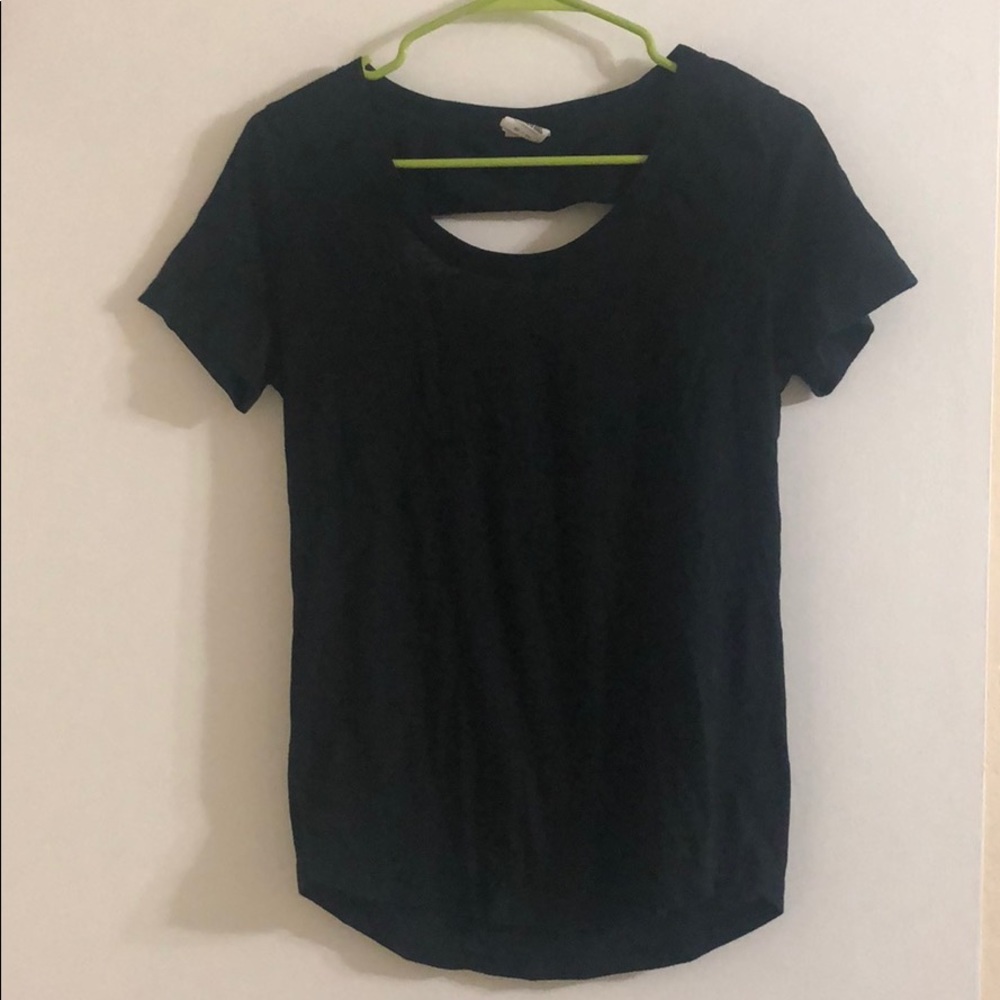 Pink Black Backless Tee